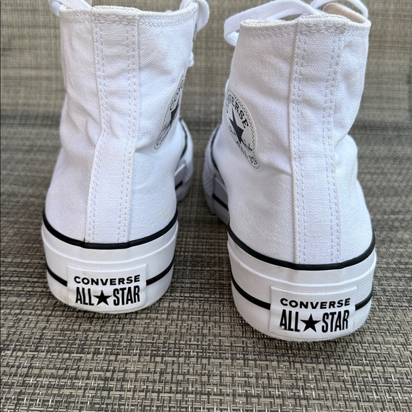 Converse Chuck Taylor All Star Lift Platform Hi-Top White Womens Canvas Sneakers - Picture 6 of 9